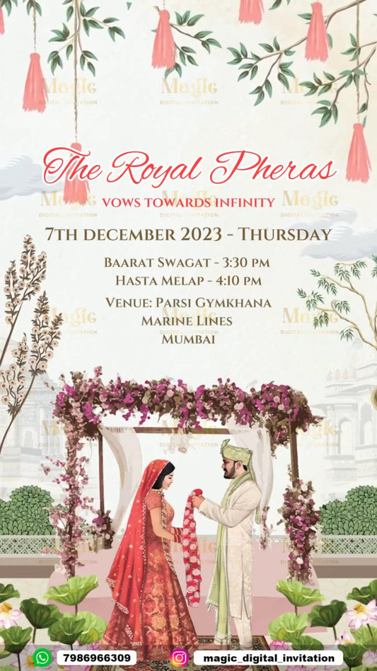 The Emerald & Crystal Suite Premium Caricature Wedding Invitation Video - D4006