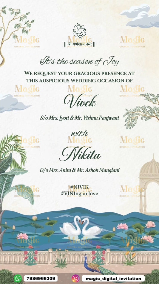 Vows Towards Infinity High-End Premium Caricature Wedding Invitation Video - D4015