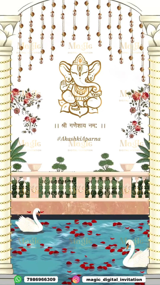 Enchanted Swan Lake Engagement Invitation Video - D7003