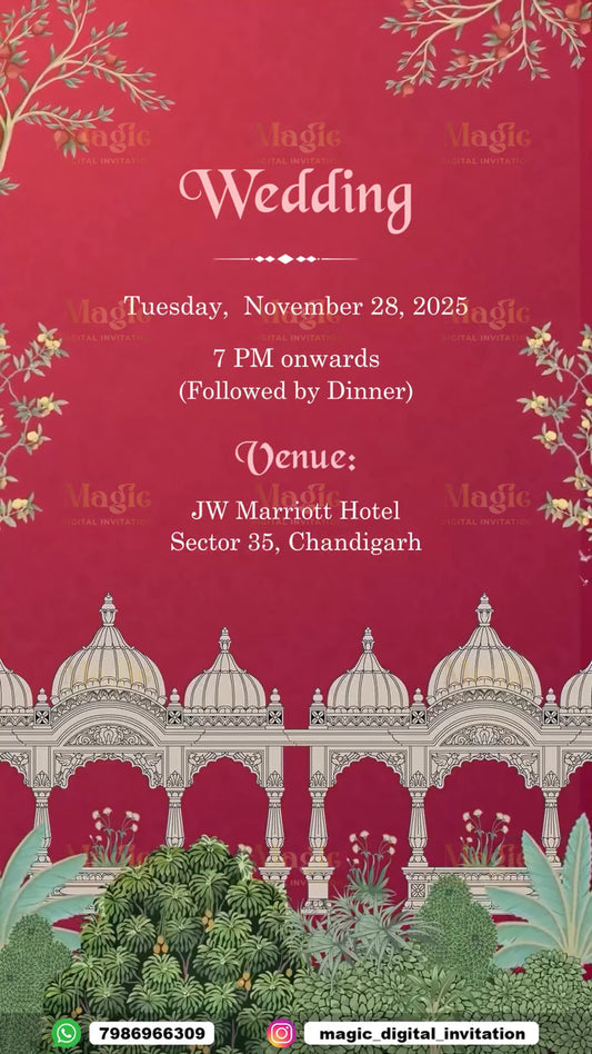 Royal Swan Garden Wedding Invitation Video - D3003