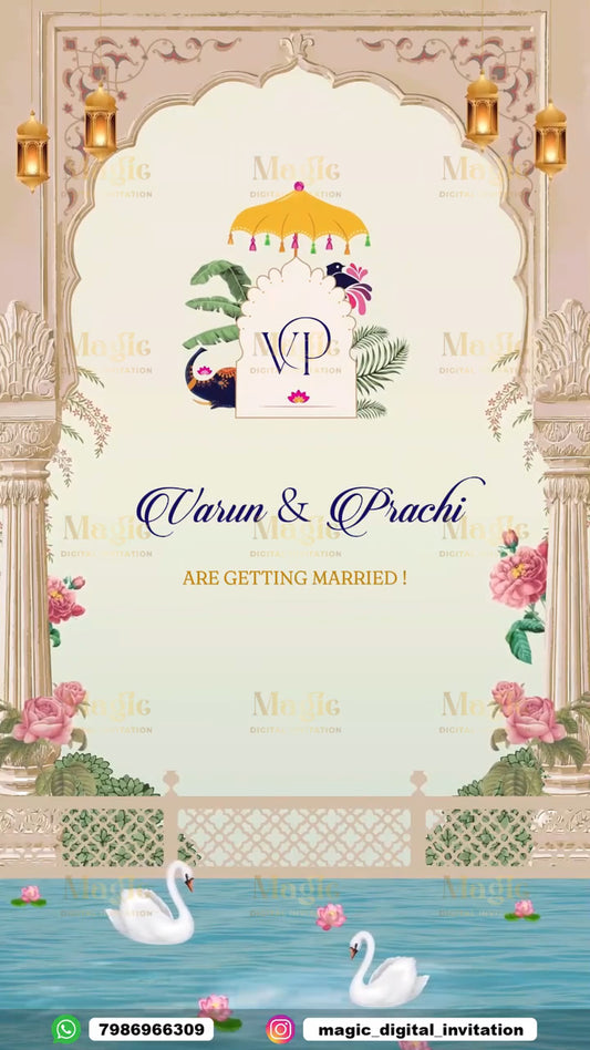 Pastel Royal Palace Wedding Invitation Video - D3004