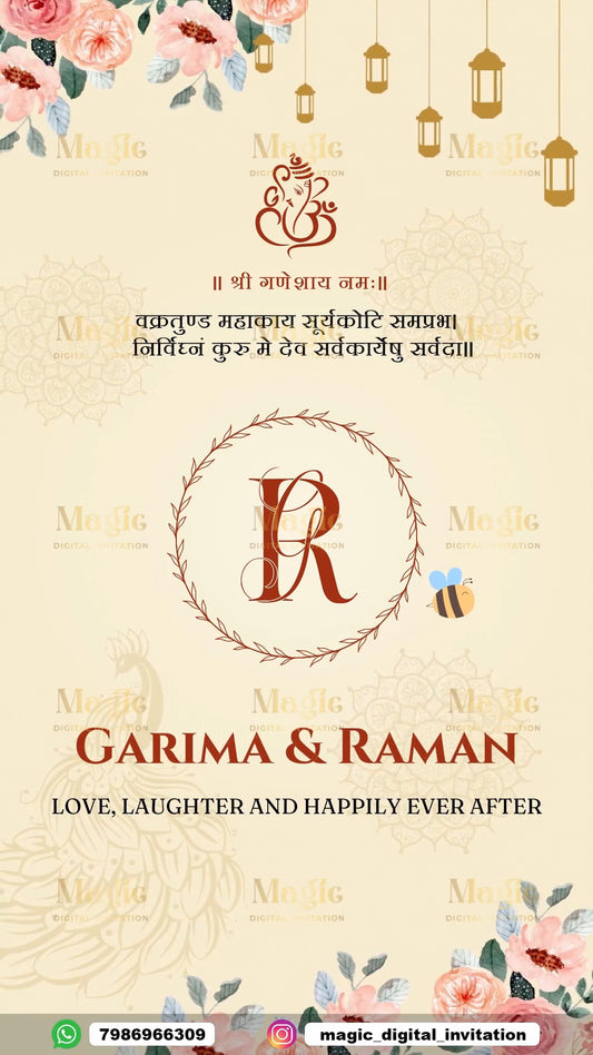 Traditional Pastel Floral Wedding Invitation Video - D3008