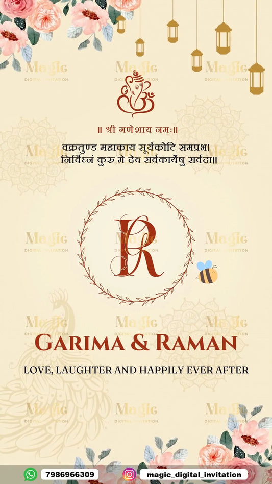 Traditional Pastel Floral Wedding Invitation Video - D3008