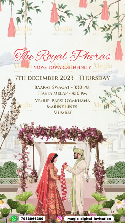 The Emerald & Crystal Suite Premium Caricature Wedding Invitation Video - D4006