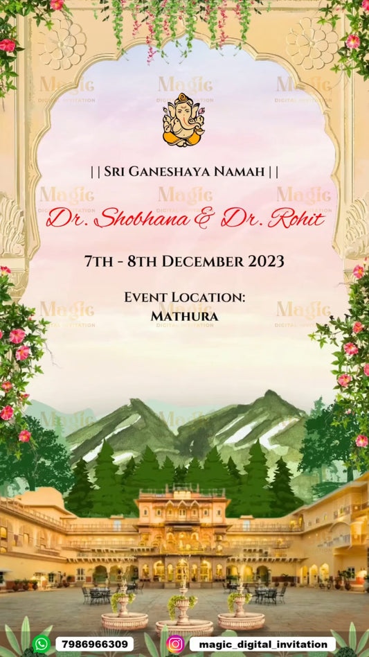 The Majestic Union Premium Caricature Wedding Invitation Video - D4010