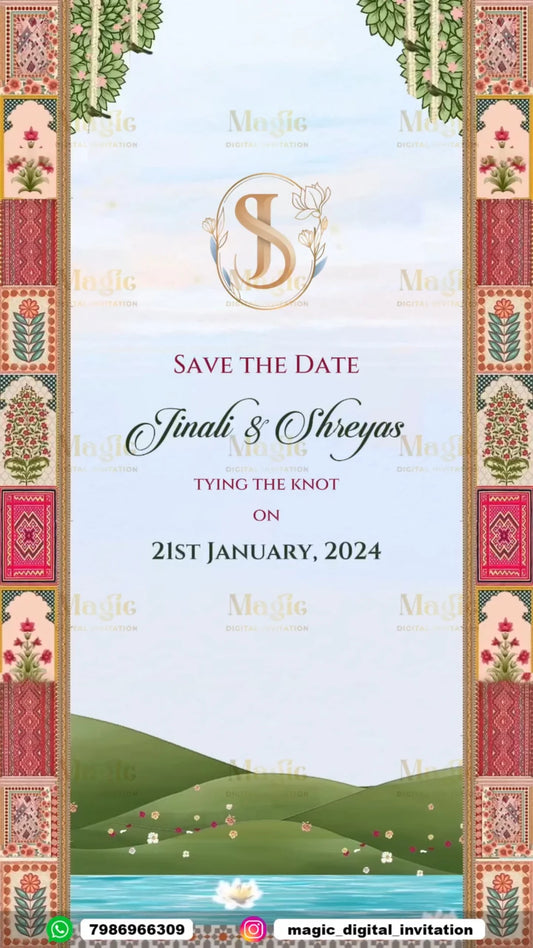 Scenic Floral Bloom Save The Date Invitation - D5005