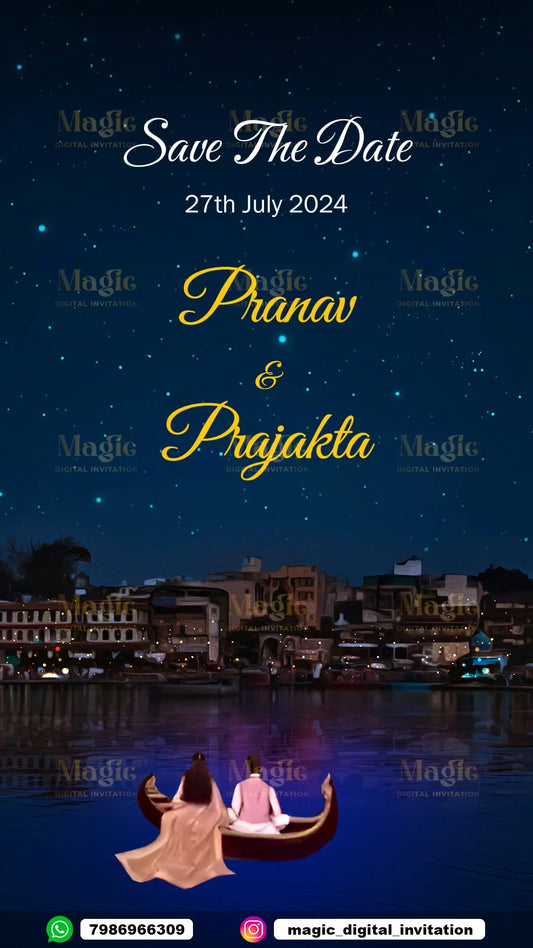 Celestial Waterfront Save The Date Invitation - D5008