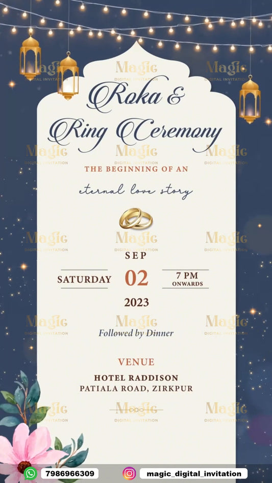 Eternal Love Radha Krishna Theme Engagement Invitation Video - D7009