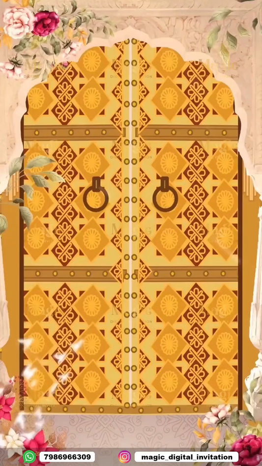 The Royal Gateway Premium Caricature Wedding Invitation Video - D4012